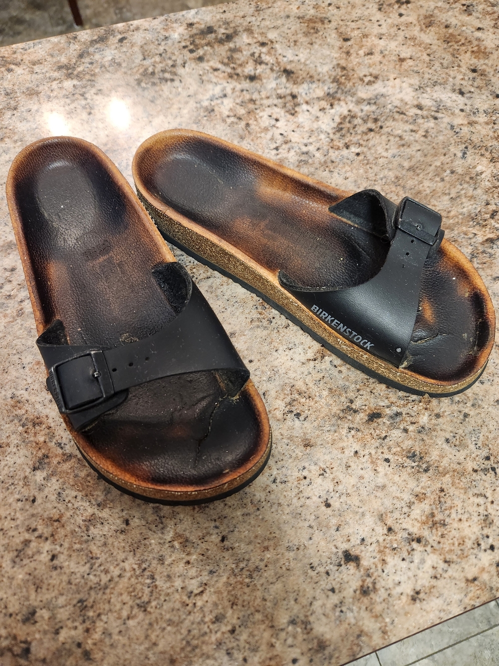 Birkenstock Black Single-strap Slide Sandals